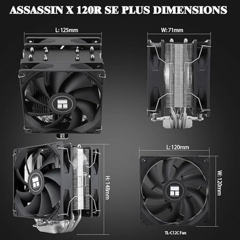 مبرد وحدة المعالجة المركزية Thermalright Assassin X 120R SE PLUS 1550RPM 120mm PWM مروحة هادئة لمبرد الهواء AM4 AM5/Intel 1700/115X/1200 SE ARGB