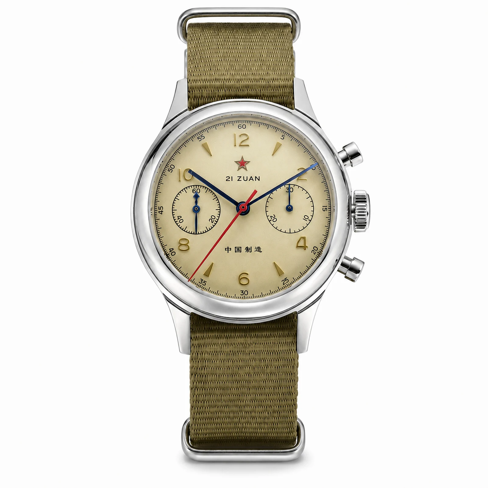 SEAKOSS 38mm  Men's Pilot Chronograph Watch Sapphire Glass Seagull ST1901 Mechanical Movement Aviation Style