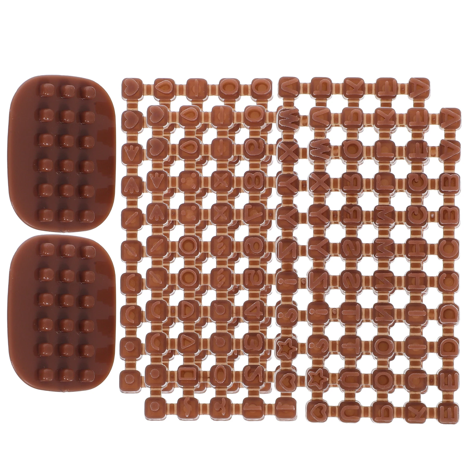 

100 Mini Stamps Polymer Clay Alphabet Letter Mold For Clay Molds Crafts Material Brown 2 Sets DIY Cookie Making Tools