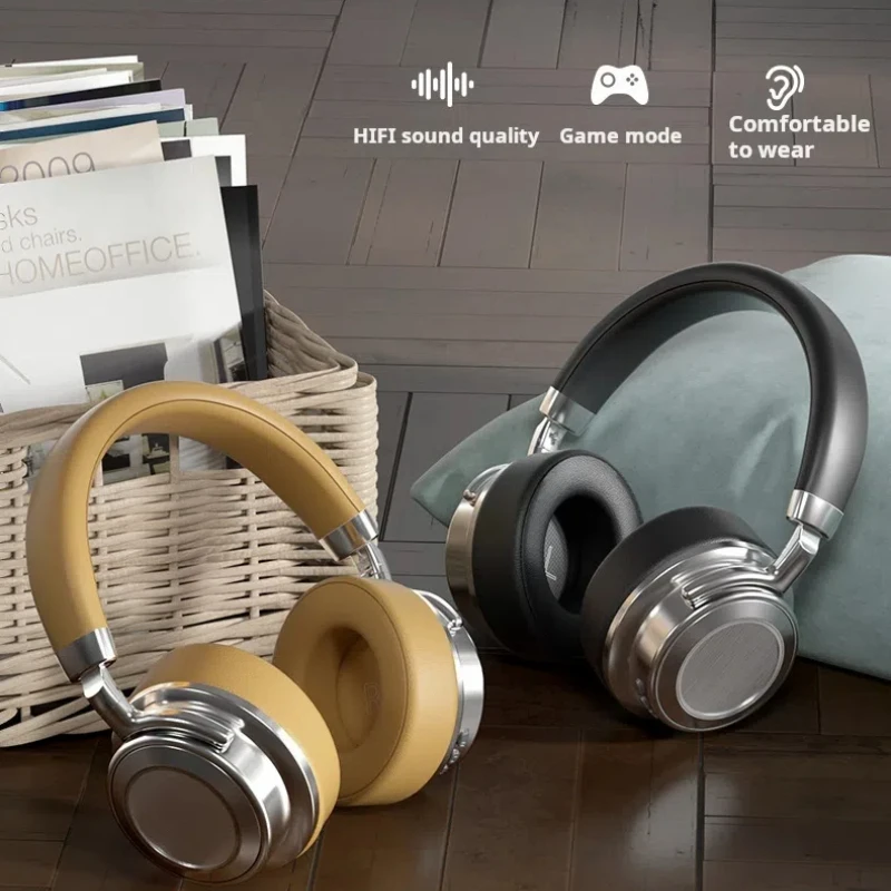 

Retro Style Metal High Quality Wireless Bluetooth5.4 Head Mounted Low Latency HI-FI Headphones Suitable for Fashionable Dressing