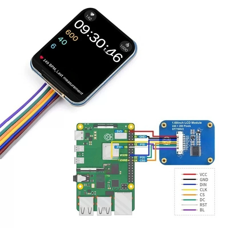 1.69 inch LCD display SPI interface color 240 × 280 for arduino Raspberry Pi STM32