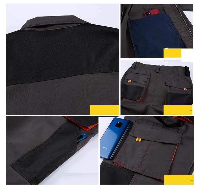 Working Suit For Mechanic Multi Pockets Working Jacket And Pants For Men Welder Working Clothes Long Sleeve Workshop Uniforms4xl