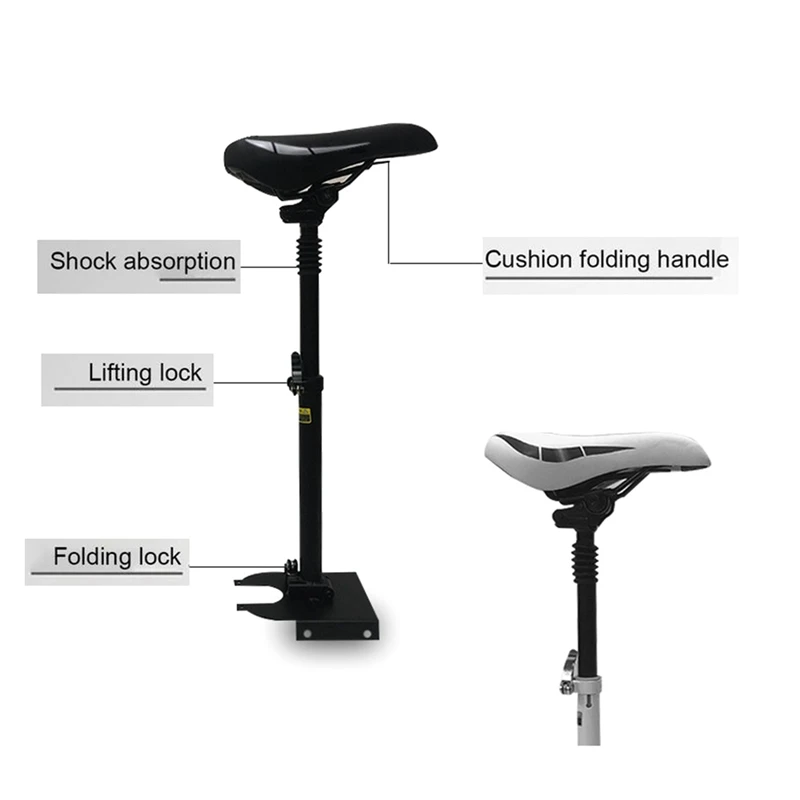 Electric Scooter Seat Adjustable Saddle Set Shockproof Bike Seat Cushion Can Be Raised Lowered For Xiaomi M365/Pro Parts White