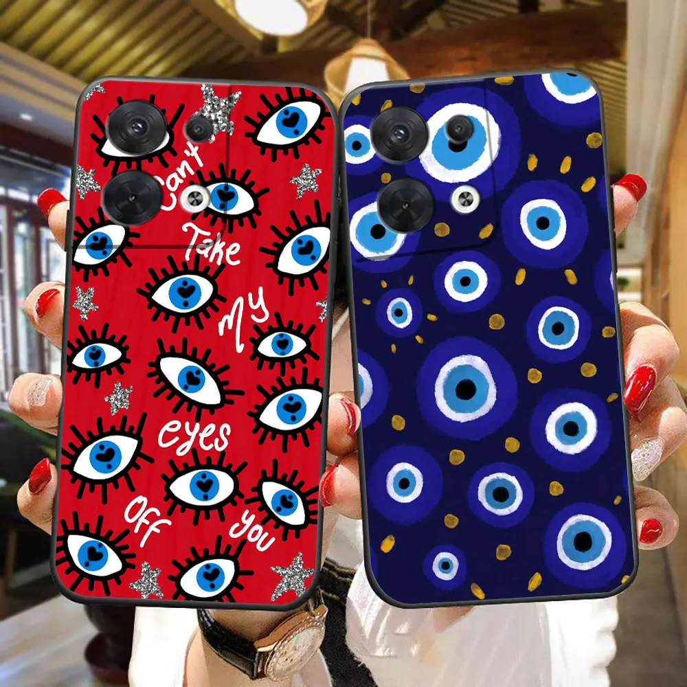 

Funny Lucky Blue Evil Eye Cover Phone Case For OPPO RENO 14 14F 13 13F 12 11 11F 10 8T 8 7Z 7 6 5 5F 4 4F F29 PRO TPU Case Shell