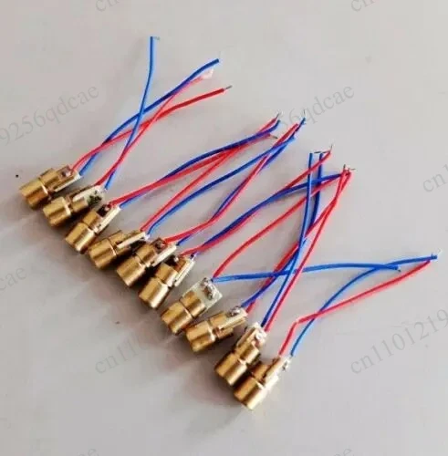 100pcs/lot 650nm 6mm 5V 5mW Laser Dot Diode Module Copper Head Red