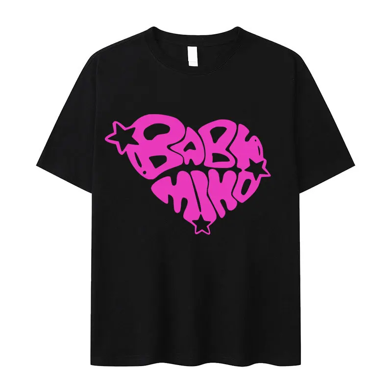 Young Miko Logo Baby Miko Print T Shirt Men Women Retro Aesthetic Fashion Harajuku T-shirts Summer 100% Cotton Oversized T-shirt