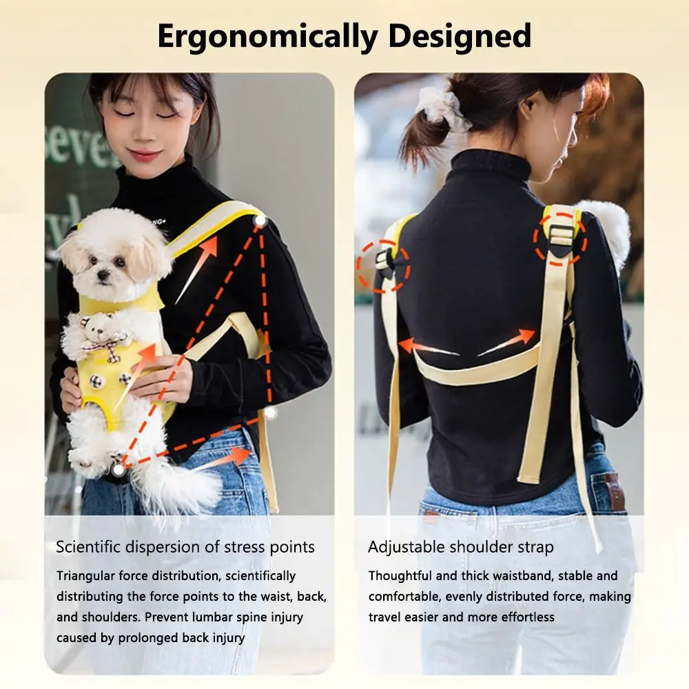 Portable Pet Chest Bag Four Feet Comfortable Dog Double Shoulder Bag Adjustable Shoulder Strap Breathable Pet Carrying Supplies view 5