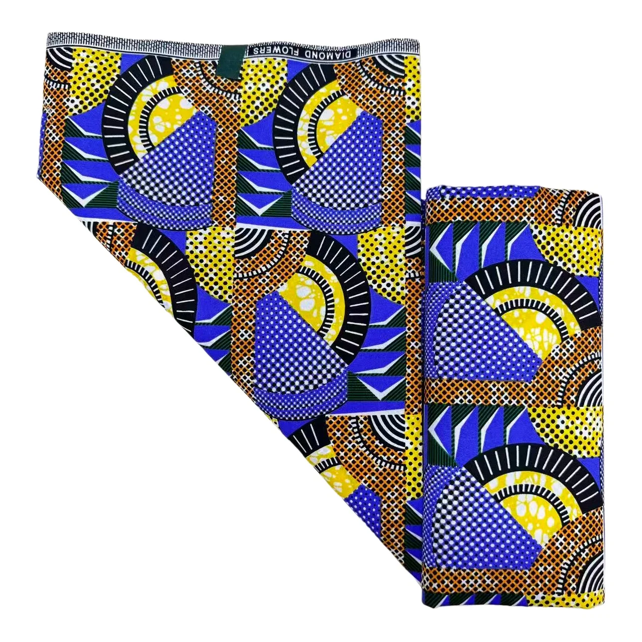 6 ياردة أنغولا قماش الباتيك الأفريقي |   الأرجواني الأصفر هندسية جولة ألياف البوليستر الخياطة DIY