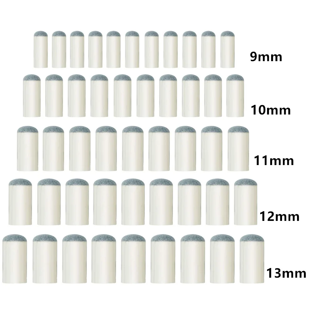 

50 шт., набор наконечников для бильярдного кия, 9/10/11/12/13 мм