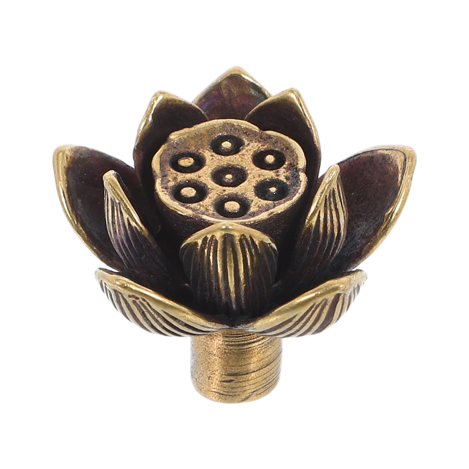 

Vintage Lotus Flower Brass Cabinet Handles Decorative Door Knobs Retro Style Drawer Pulls for Kitchen Wardrobe Furniture