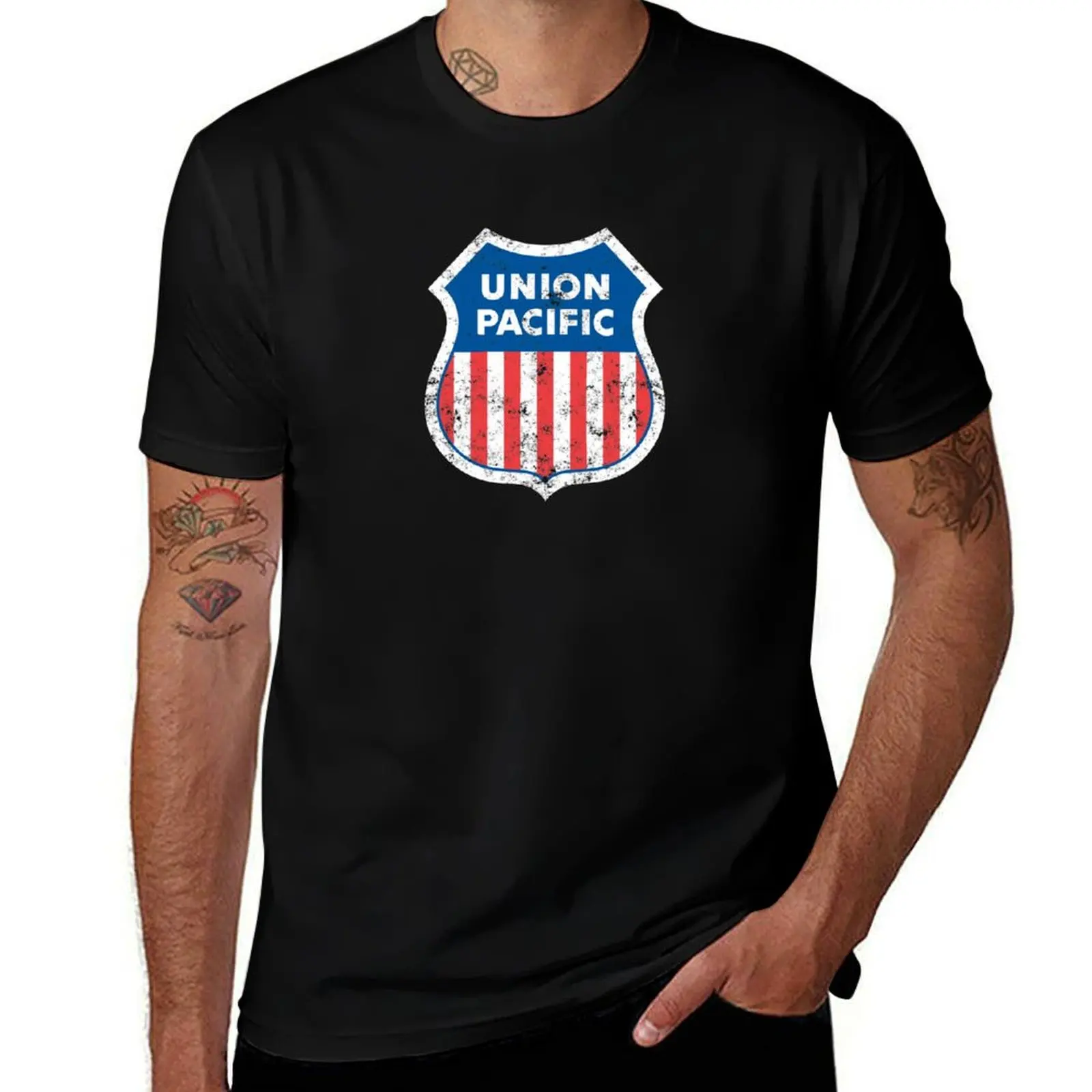 Union Pacific (Distressed) T-Shirt Basic Tee Shirt for Everyday Outfit