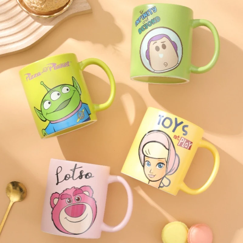 Cartoon Stitch Mickey Ceramic Mug Cute Winnie The Pooh Household Breakfast Milk Cup Buzz Lightyear Coffee Cups Zootopia Mugs - view 4