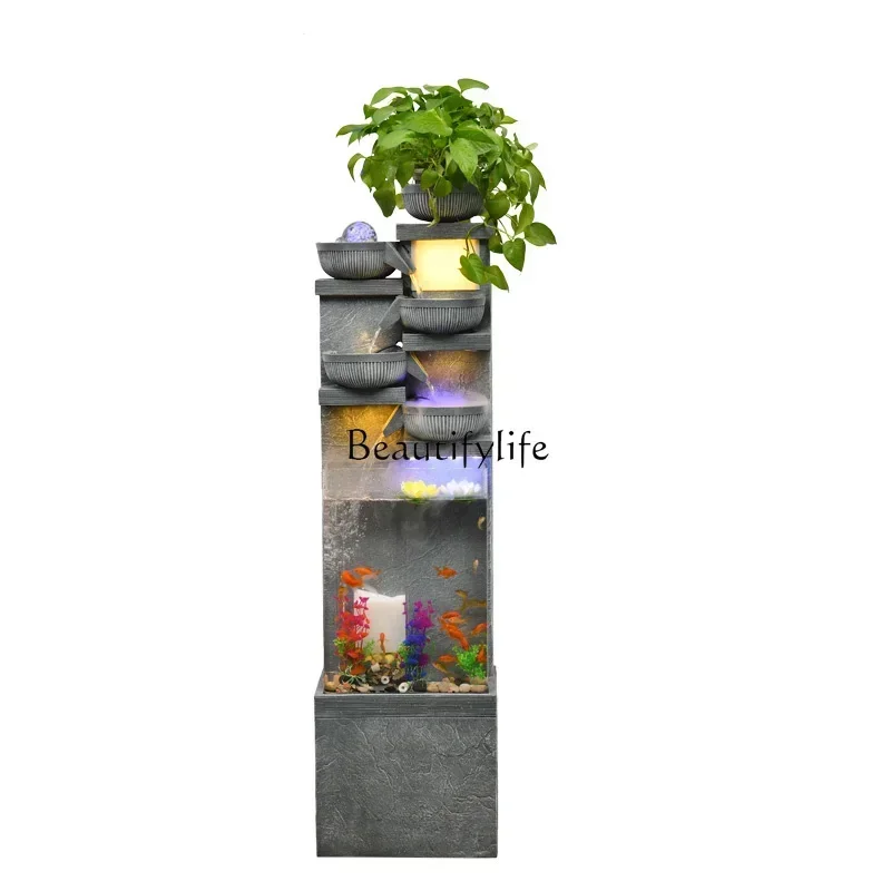 

FG26Flowing Water Ornaments Fish Tank Making Money Circulating Water Landscape Interior Decoration