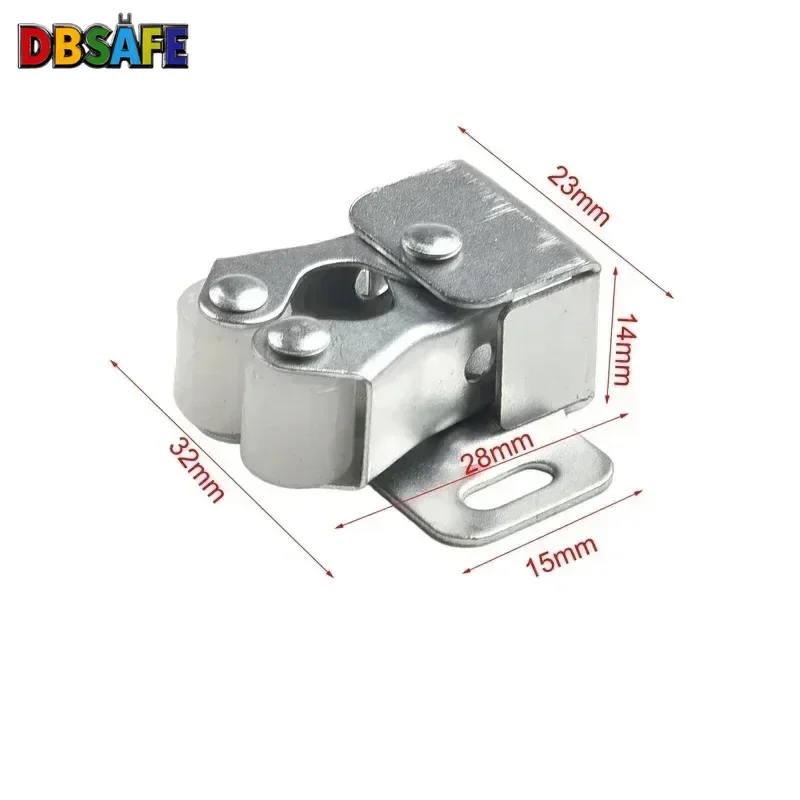 Home Wardrobe Magnetic Door Latch Spring Loaded Cabinet Lock Dual Wheel Touch Bead Low Profile Press Fixed Buckle