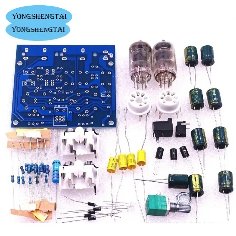 Kit de preamplificador de fiebre, placa de preamplificador, módulo de búfer de auriculares, válvula de potenciómetro estéreo, AC 12V 6J1