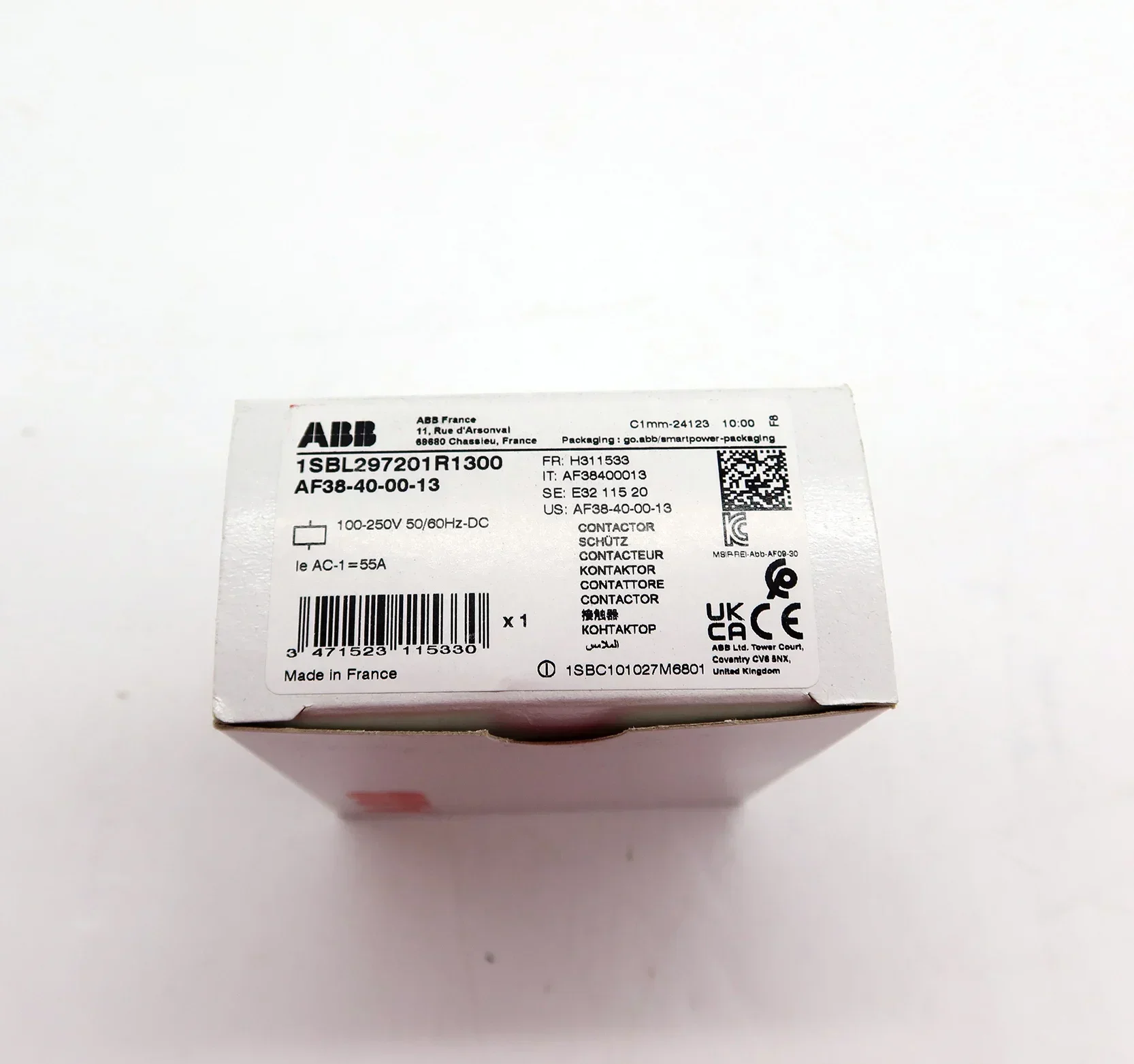 ABB 1SBL 297201 R1300 AF38-40-00-13 100-250V50/60HZ-DC Schütz