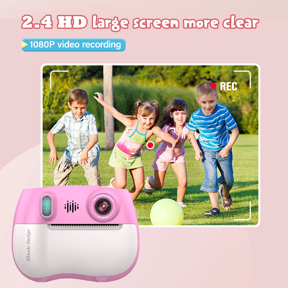 Soybean ZK18 Instant Camera Film for Kids Girl's Photo Printing Shooting Slow Motion Time-lapse Video Film Cameras for Children