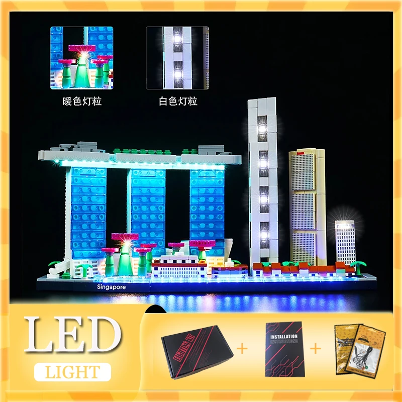 DIY LED Light Kit For LEGO 21057 Architecture Singapore (Only LED Light,Without Blocks Model)