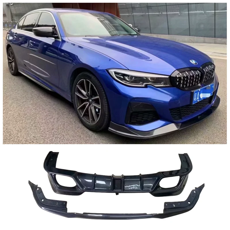 For BMW 3 Series G20 G28 2020 2021 2022 2023 High Quality Carbon Fiber Bumper Front Lip Rear Diffuser Spoiler Cover