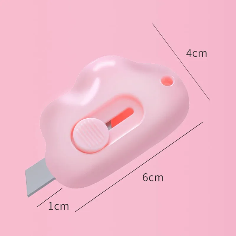 Kawaii Mini Utility Knife Clouds Retractable Portable Letter Opener Cute Scrapbooking ToolsExpress Box Knife Paper Stationery