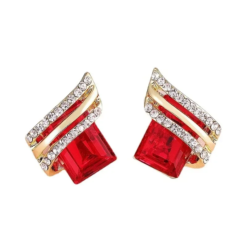 Fashion Gold-plated Zircon Earrings Crystal Earrings Engagement Earrings for women Princess Jewelry Birthday Anniversary Gifts image 4