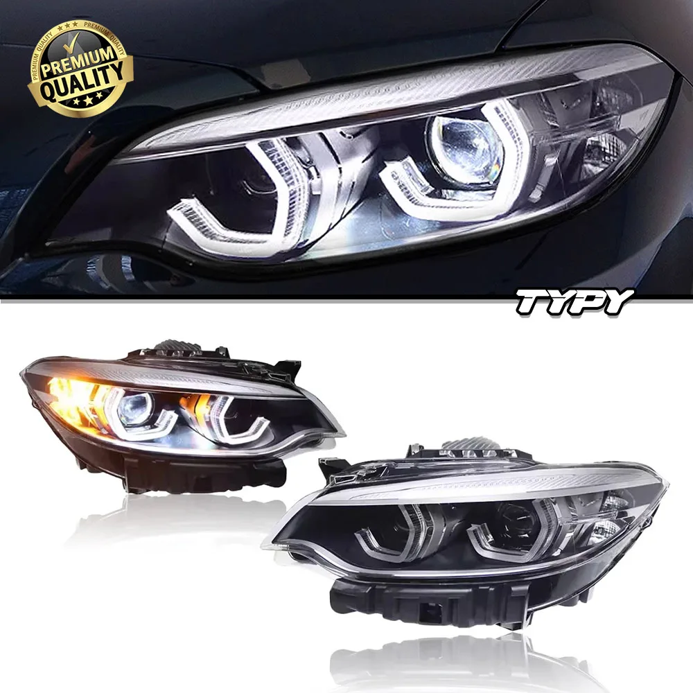 

TYPY Suitable for 14-21 BMW 2 Series F22 Headlight Assembly Modified LED Spoon Daytime Running Light Lens Headlight M2