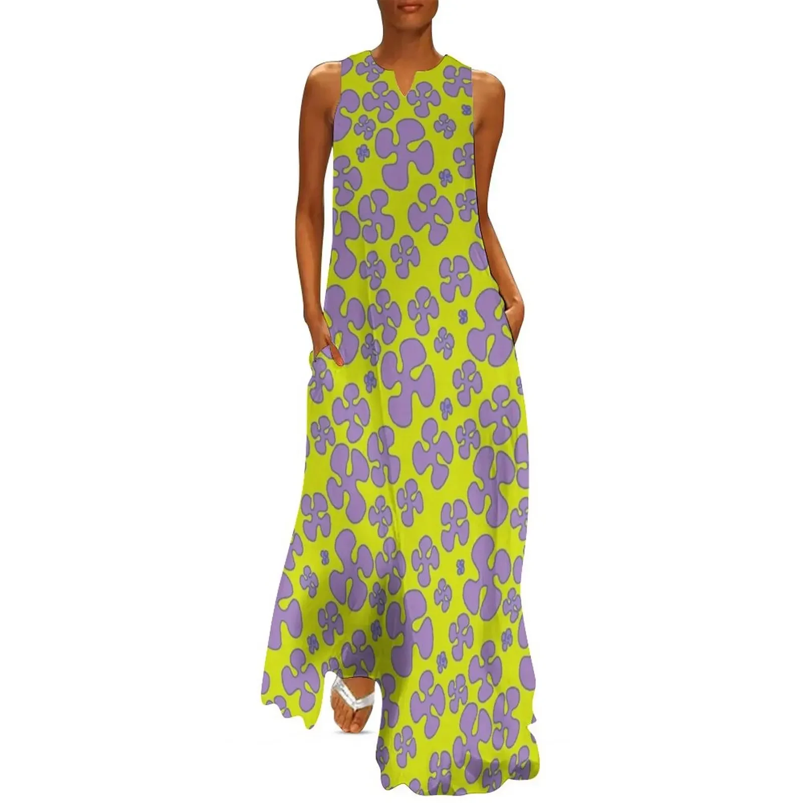 

Green And Purple Star Pattern Long Dress women's evening dress 2025 summer women's dress 2025