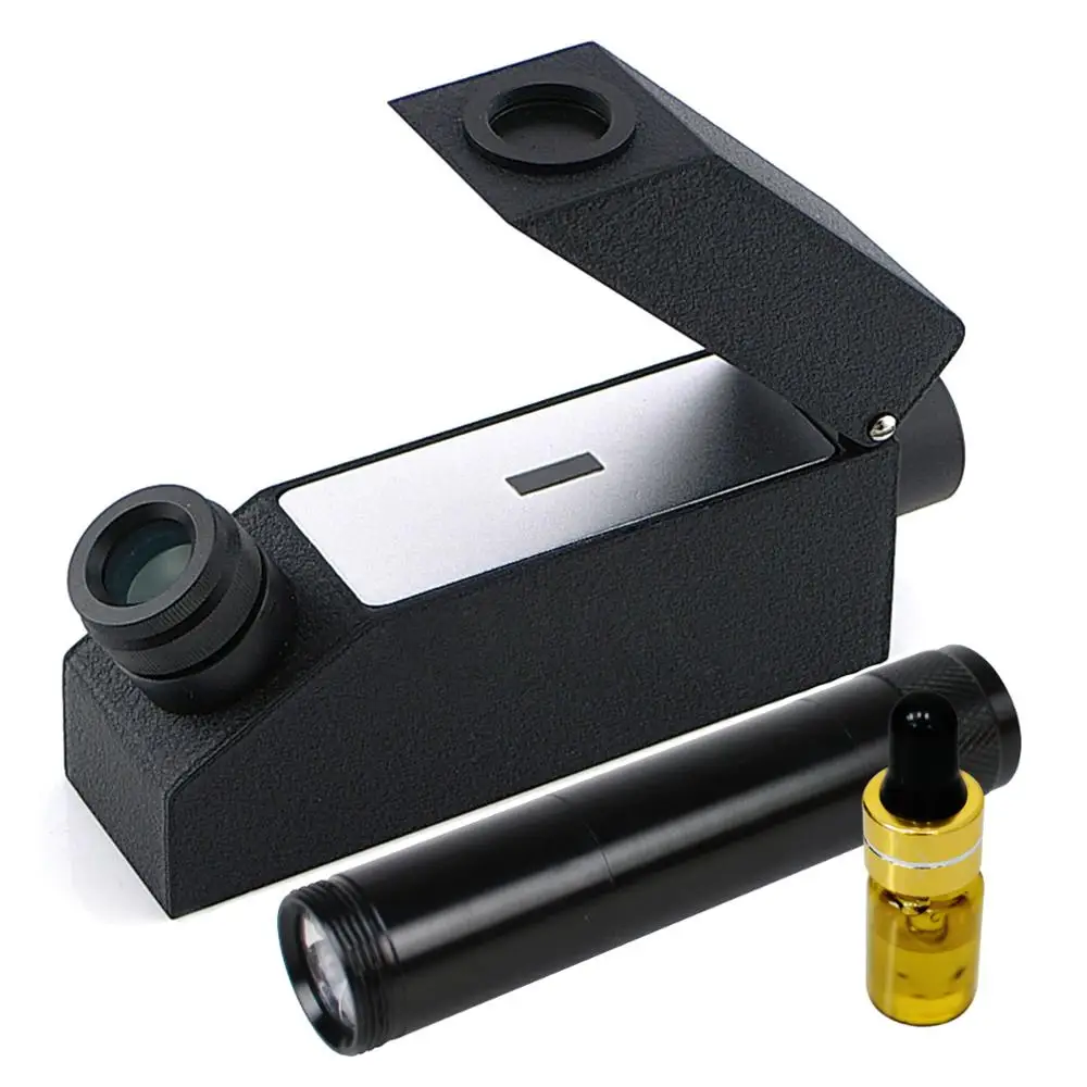 Heavy Duty Gemological Refractometer 1.30 - 1.81 RI with Refractive Index Oil High Precision Gem Tool Mini Flashlight Jewelers