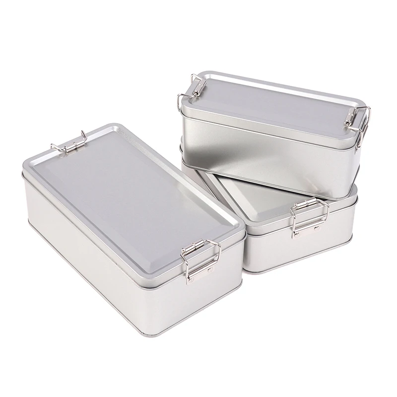 Rectangular Tinplate Cookie Tins Box With Lid Dustproof Home Kitchen Desktop Storage Tin For Candy Coffee Tea Jewelry Chocolate