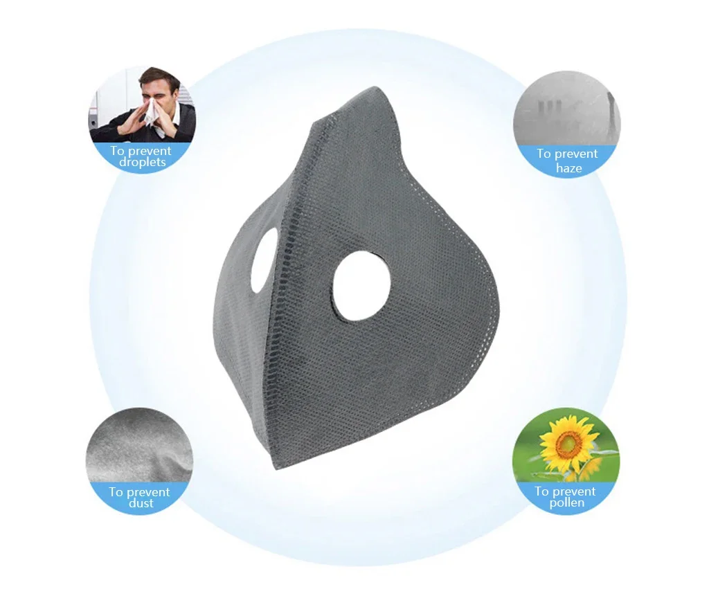 PM2.5 Active Carbon Filter Replacement Protection Anti Dust 5layers Cycling Face Masks Breathing Filter Gasket Cycling Dustproof