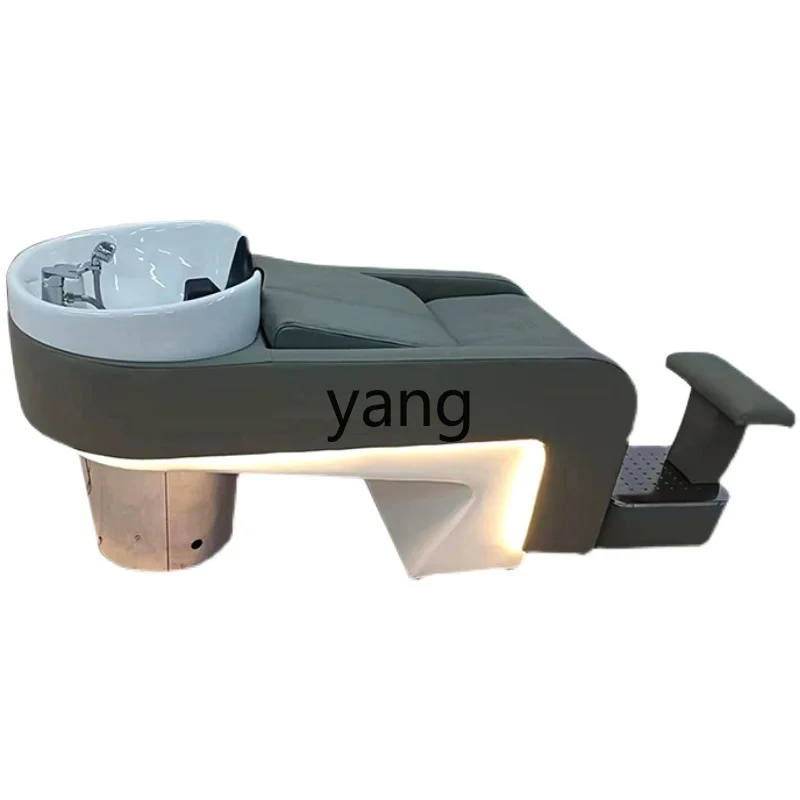 

Yjq Hair Salon Shampoo Chair Barber Shop High-End Simple Ceramic Deep Basin Half Lying Flushing Bed for Hair Salon