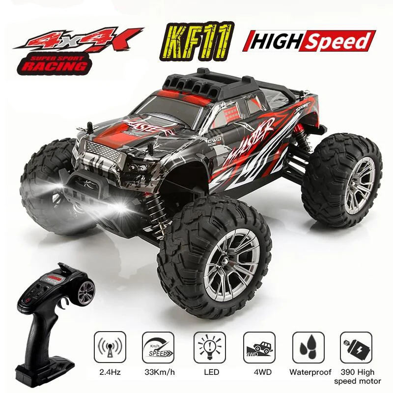 

KF11 2.4G Off-Road RC Car 4WD 33KM/H Electric High Speed Drift Racing IPX6 Waterproof Remote Control Toys for Children Gifts