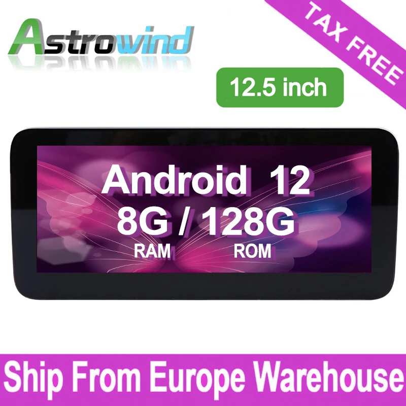 C Class W205  12.5 inch Android 12 Car GPS Navigation Media Stereo Radio For Mercedes-Benz C W205 GLC X253 V W446