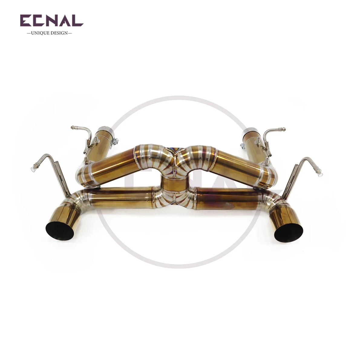 Ecnal Exhaust Straight-through Axle-back Pipe without Valve Titanium Alloy Sport Exhaust System for Ferrari F8 3.9T 2020+