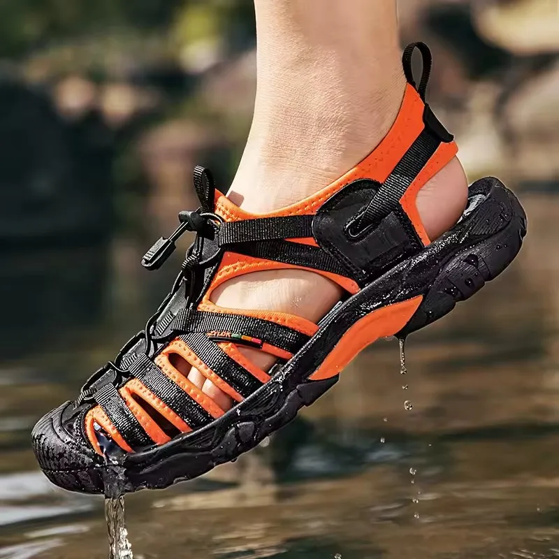 New Summer Genuine Leather Men Sandals Fashion Design Men's Casual Sneakers Comfortable Beach Men's Sandals Outdoor Wading Shoes - view 5