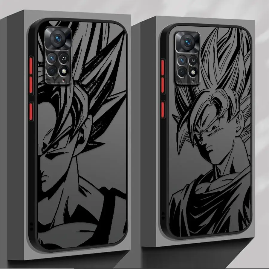 Funda trasera para teléfono Xiaomi Redmi Note 14 11 12 13 Pro Plus 9S 14C A4 13C 10 Dragon Ball Anime Goku