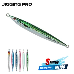 JIGGING PRO 60g 80g 100g Slow Jigging Lure Horizontal Fall Metal Jig Fishing Lure Saltwater Fishing Tackle