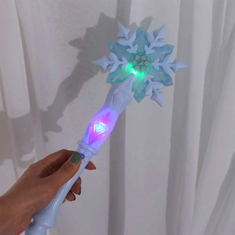 ABS Light Up Snowflake Wand Glowing Sticks Princess Cosplay Snow Stick Princess Purple/Blue Snow Glow Snowflake Wand Party Favor