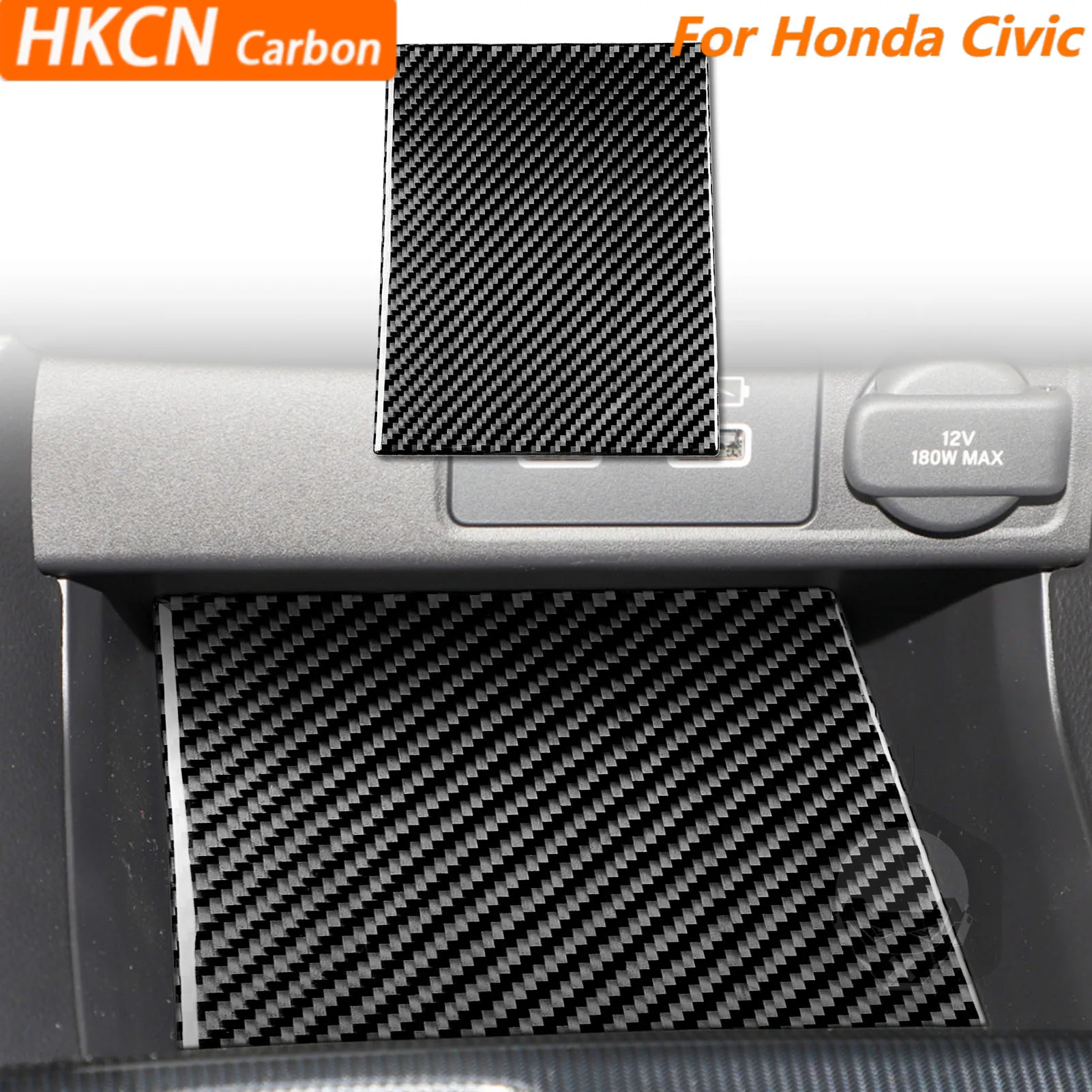 

For Honda Civic 2022—2025 Car Accessories Carbon Fiber Central Storage Groove Pad Panel Interior Cover Trim Modified Sticker