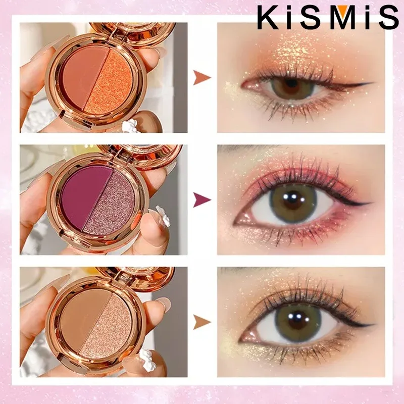 Double Color Eyeshadow Women Girls Makeup Eyeshadow Long Lasting Waterproof Eyeshadow Palette Shine Cosmetic Tools