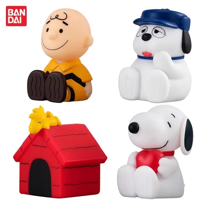 

Bandai Original 4Pcs Gashapon Light mascot Snoopy Peanuts Anime Figure Toys For Kids Gift Collectible Model Ornaments