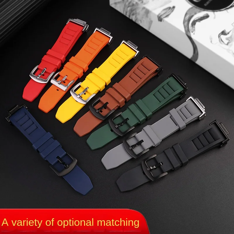 For Casio G-SHOCK GW-M5610 DW5600 DW5610 GA2100 fluoro rubber watch strap Stainless steel adapter Silicone watchband accessories