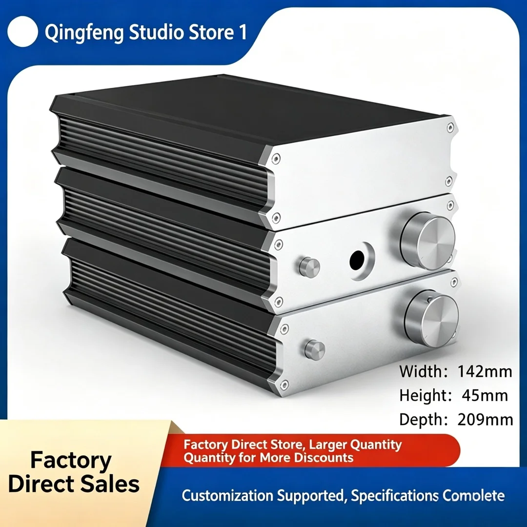 Qing Feng All-aluminum small skeleton amplifier case, preamplifier case, headphone amplifier case, aluminum shell case
