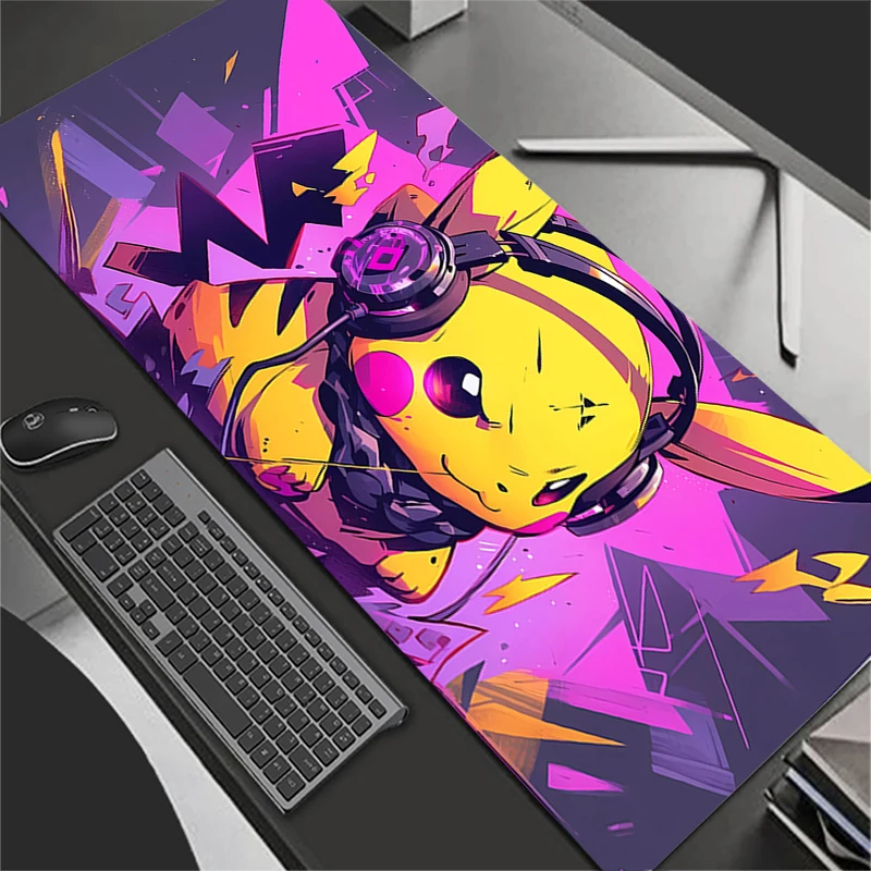 แผ่นรองเมาส์ P-Pokemons P-Pikachus สำหรับผู้เล่นเกม eSports มืออาชีพ ขอบยางล็อคความเร็ว แผ่นรองเมาส์สำหรับเล่นเกมบนโต๊ะ แผ่นรองคีย์บอร์ด