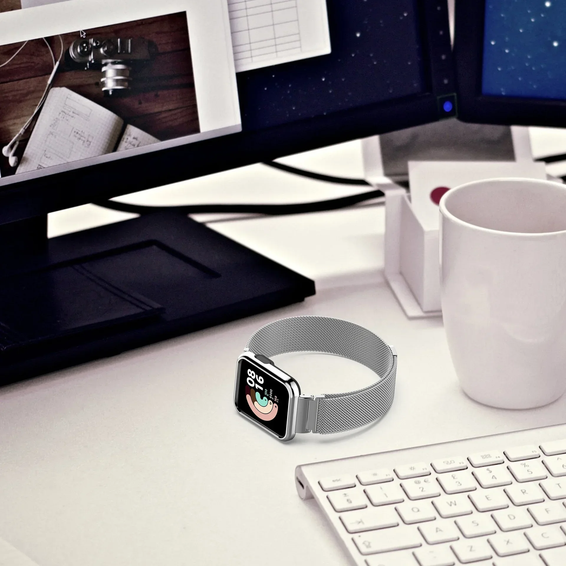 Metal Case Protector para Relógio Redmi, Active Strap, Mi Watch Lite Pulseira, Banda de Loop Magnético, Capa para Relógio Redmi 2, 3