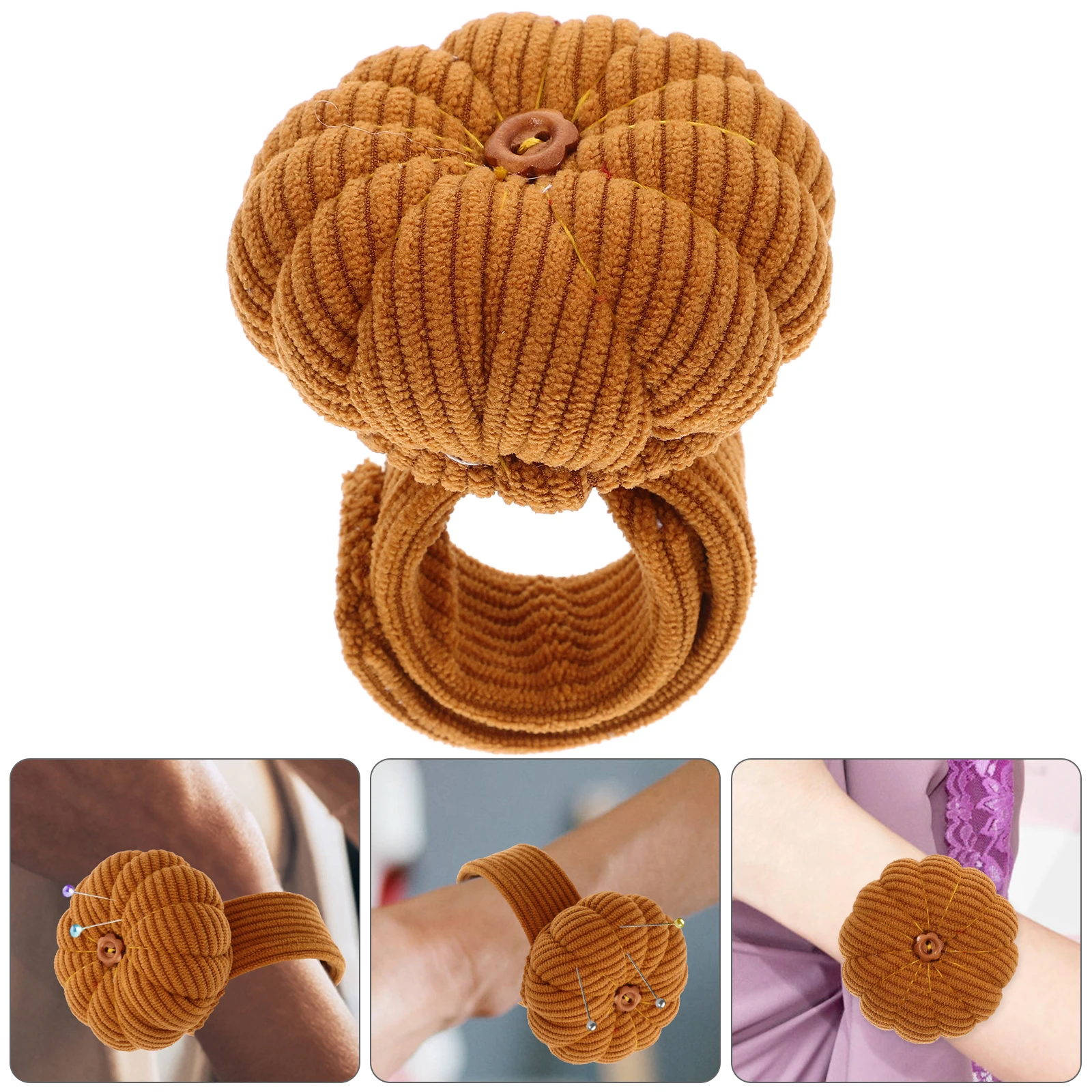 

Elastic Wrist Pin Cushion Needlework Diy Handcraft Needles Holder Sewing Quilting Adjustable Corduroy Pincushions