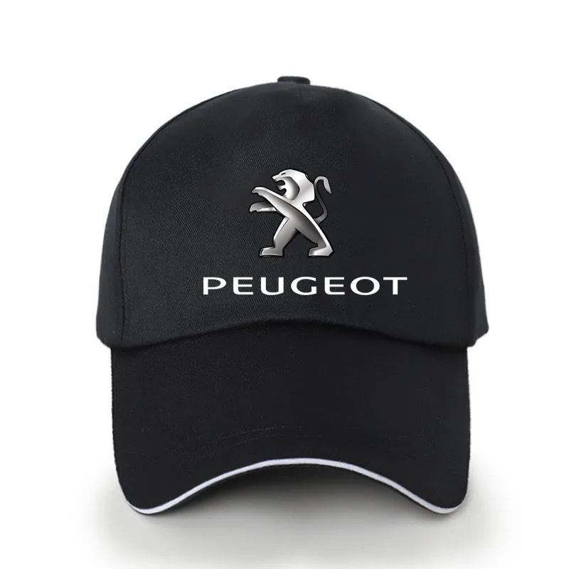 Gorras de béisbol de moda Primavera Verano gorra deportiva sólido gorro de Hip Hop para Peugeot Logo 108 406 407 408 206 207 208 306 307 Accesorios