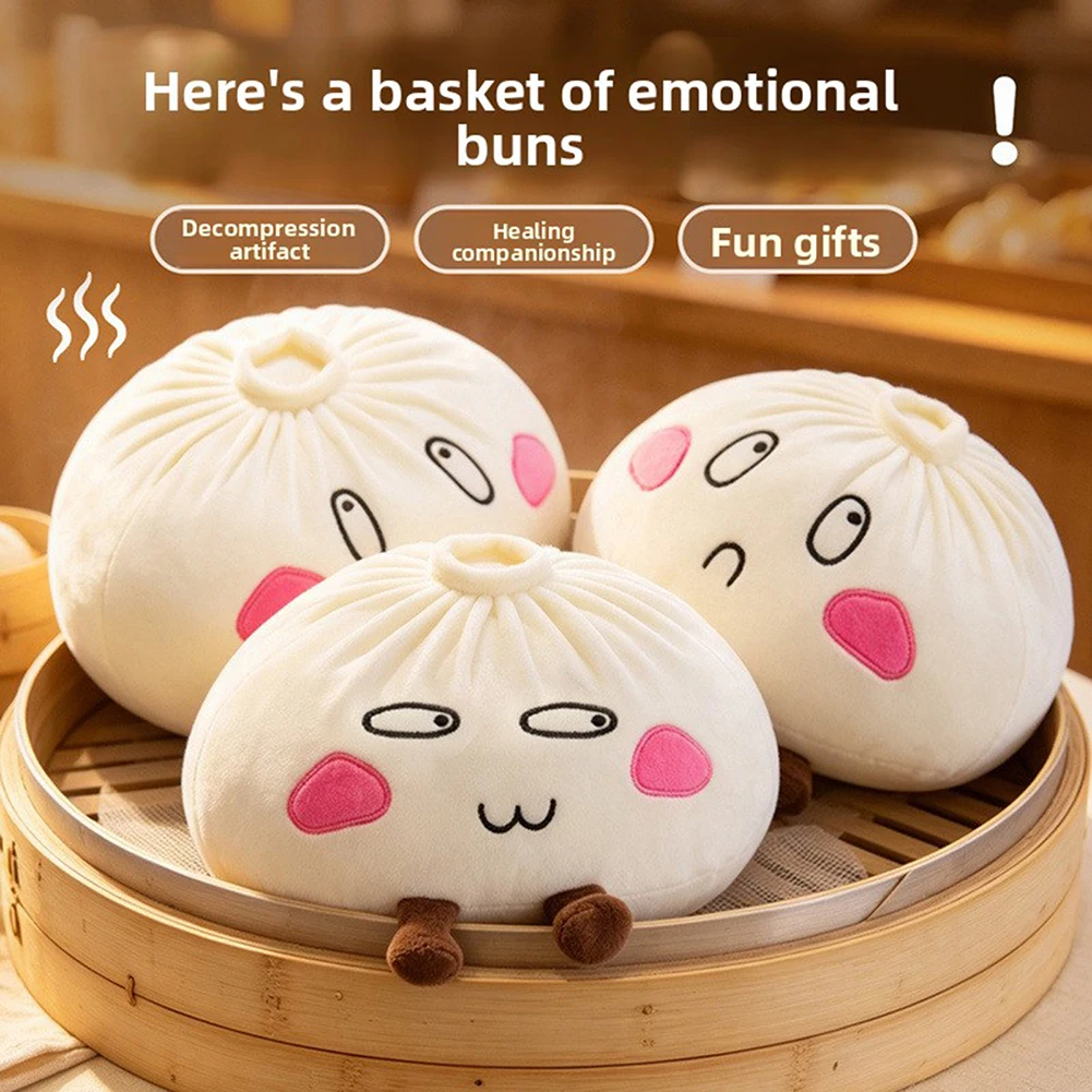 Stuffed Steamed Bun Plush Toy,Decorative Plush Cushion For Sofa Funny Stuffed Plushies Toys,For Napping Rest,Living Room Decor