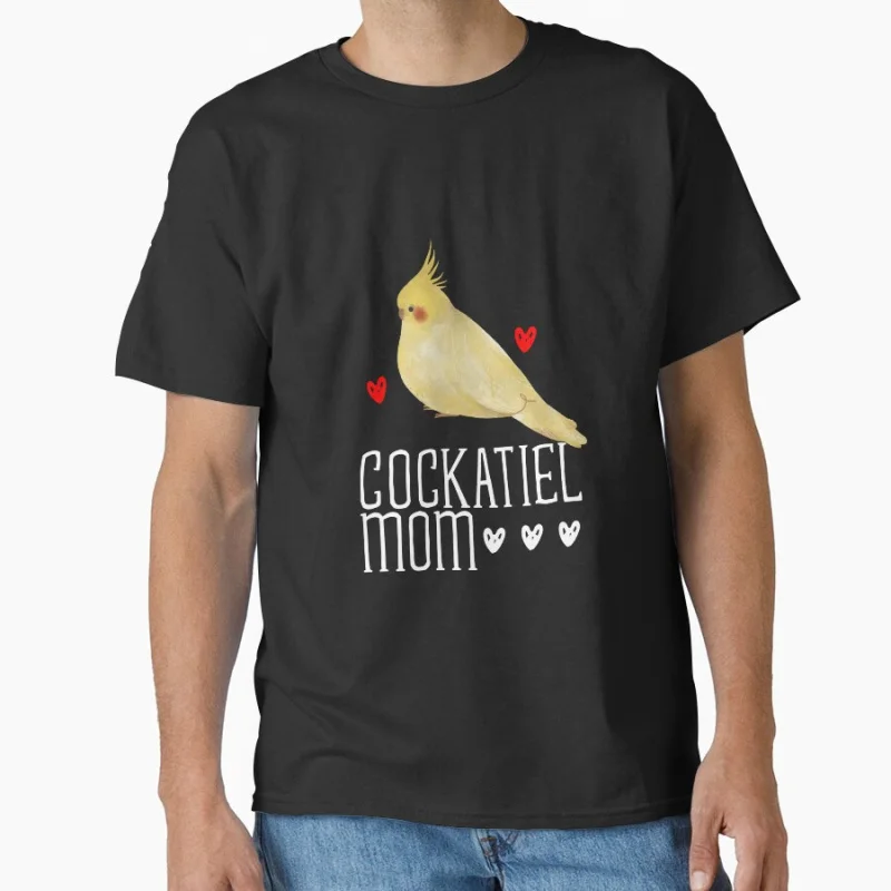

Cute Cockatiel Mom Funny pet parrot gift T-shirt for bird lover large size tee Adult Tops S-6XL