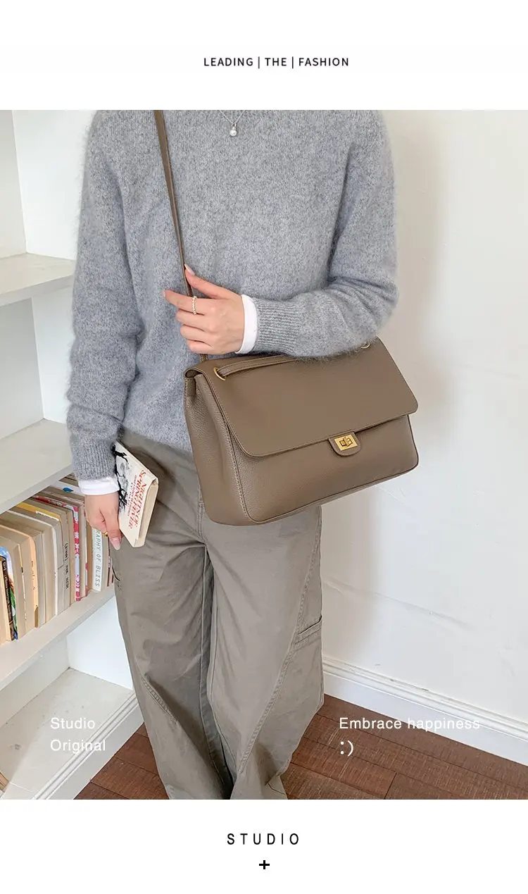 Bolso tipo cubo para mujer, diseño vertical de un solo asa, tapa abatible ancha, diseño sencillo y elegante, adecuado para adultos de 20 a 60 años.